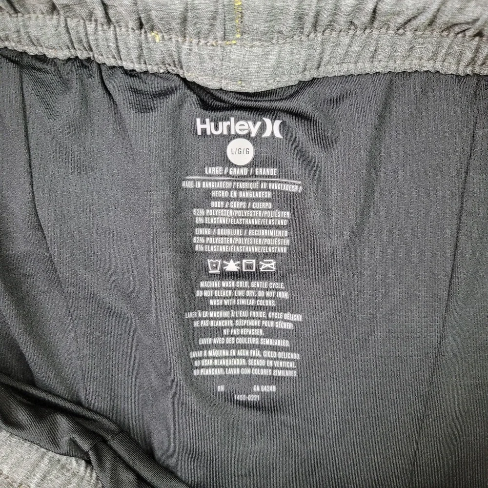 Hurley Volley Yellow Pineapple Lined Swim Shorts Active Trunks Men's Large